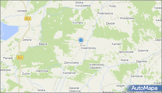 mapa Kolembrody, Kolembrody na mapie Targeo